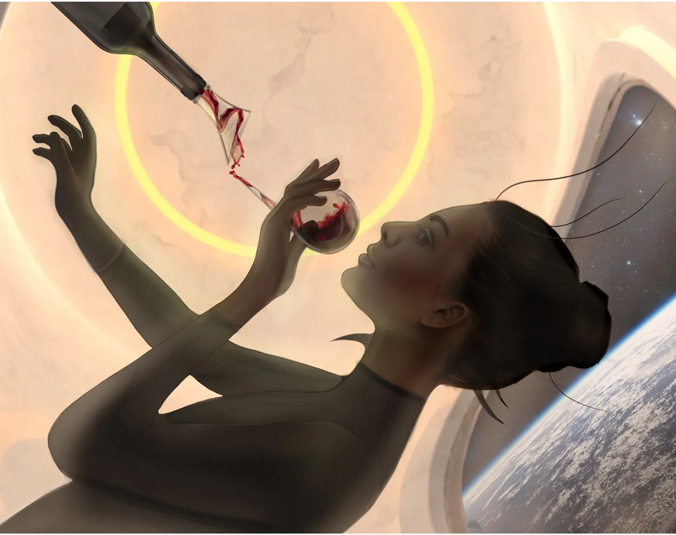 Space food and wine tasting